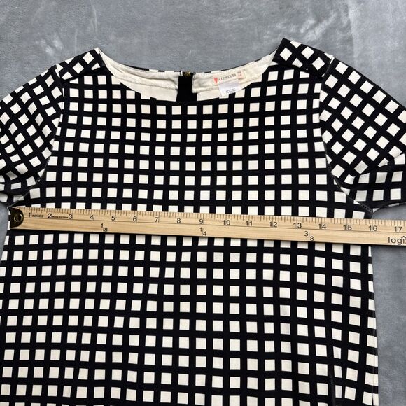 Crewcuts by J.Crew Girls Black White Checkered Dress Size 14 Cotton Blend - Picture 3 of 6